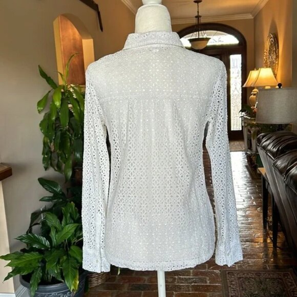 Odd Molly eyelet button up top sz 0 - Picture 6 of 13